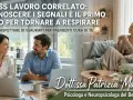 Coppia sorridente in ufficio e donna rilassata a casa, per riconoscere i sintomi stress da lavoro e prendersi cura di sé.