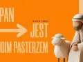PAN JEST MOIM PASTERZEM" - tekst z grafiką pasterza i owcy. David Théry.