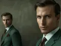 Elegancki mężczyzna w zielonym garniturze i brązowym krawacie. Idealna inspiracja, jaki krawat do zielonego garnituru.