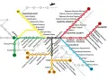 Mapa linii kolejowych Górnego Śląska, przedstawiająca pkp rozkład jazdy z zaznaczonymi stacjami i trasami.