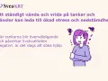 En person med korslagda armar och oroliga tankesnurror runt huvudet. Texten beskriver hur man kan bota hypokondri genom att söka hjälp när tankarna blir överväldigande.