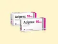 Dwie paczki leku Aciprex 10mg, jedna z 56, druga z 28 tabletkami powlekanymi.