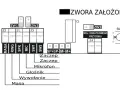 Schemat połączeń domofonu Cyfral Smart 5P z opisem zacisków i zworkami.