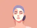 Donna con maschera viso, un trattamento rilassante che sfrutta gli acidi per il viso per una pelle luminosa.