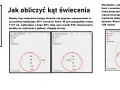 Wykresy pokazują, jak obliczyć kąt świecenia żarówki. Na wykresie zaznaczono punkty odpowiadające 50% Imax, co pozwala określić kąt świecenia.