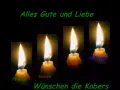 Vier Kerzen leuchten: Frieden, Glaube, Liebe und Hoffnung. Ein Gedicht, das Hoffnung schenkt.