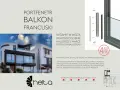 Nowoczesny portfenetr balkon francuski z balustradą szklaną na eleganckim budynku. Helta - eksperci od balustrad.