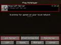 Pantalla de Minecraft para unirse a un servidor. Muestra "Minecraft-Server" y la opción "Add Server", útil para saber como hacer un servidor de Minecraft.