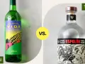 Zielona butelka mezcalu Del Maguey Vida kontra przezroczysta butelka tequili Espolón Blanco. Który drink wybierzesz?