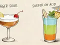 Jägermeister drink przepis: Jäger Sour z cytryną i wiśnią oraz Surfer on Acid z ananasem i miętą.