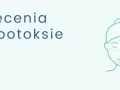 Zalecenia po botoksie: schematyczny rysunek twarzy z zastrzykiem w czoło i kropkami na skórze.