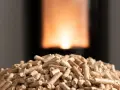 Un mucchio di pellet, combustibile ecologico, pronto per alimentare un fuoco caldo. Il pellet a cosa serve? A riscaldare le case in modo sostenibile.