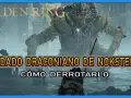 Un guerrero se enfrenta a un enorme soldado draconiano de Nokstella en Elden Ring.