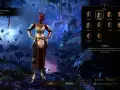 Creación de personajes de Baldur's Gate 3: una mujer Tiefling con armadura dorada y cuernos, lista para la aventura.