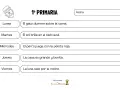 Hoja de dictado 1 primaria con frases sencillas para practicar la escritura.