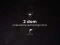 Gwiazdy na nocnym niebie, symbol gwiazdy i cyrkiel. Tekst: "2 dom znaczenie astrologiczne".