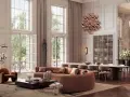 Eleganckie wnętrze z sofą w stylu "quiet luxury", odzwierciedlające najważniejsze trendy w estetyce na wesela i gale 2026.