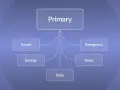 Diagram showing a "Primary" account connected to multiple business checking accounts: Payroll, Savings, OpEx, Emergency, and Taxes.