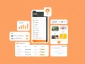 Interfaz de un programa para hacer presupuestos y facturas gratis, con módulos de informes, CRM y facturación.