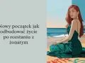 Kobieta w zielonej sukni na plaży, symbolizująca nowy początek po rozstaniu z żonatym.