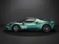 Zielony Ferrari 296 z numerem 25 na drzwiach, prezentowany na czarnym tle.
