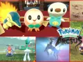 Cyndaquil, Rowlet y Oshawott, junto a Garchomp, Gallade y Arceus, en escenas de Pokémon Legends: Arceus, para una pokedex completa.