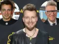 Trzy ujęcia tego samego mężczyzny, który jest członkiem zespołu. Widać jego ewolucję fryzury i stylu.