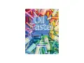 Boken "Oil Pastel" visar hur man kan måla med oljekritor. Massor av färgglada kritor i olika nyanser av blått, grönt, rosa och gult.