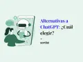 Ilustración de una persona interactuando con un chatbot en una pantalla, explorando aplicaciones parecidas a ChatGPT para elegir la mejor.