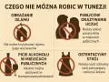 W Tunezji unikaj krytyki islamu, publicznego okazywania uczuć, picia alkoholu poza licencjonowanymi lokalami i ostentacyjnego stroju. To pomoże odpowiedzieć na pytanie, czy w Tunezji jest bezpiecznie.