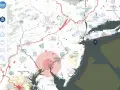 Map showing flight restrictions and drone activity across the Northeast US, with a focus on nj drones.
