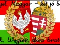 Polak, Węgier, dwa bratanki. Herb Polski i Węgier, połączone wieńcem laurowym, symbolizują wieczną przyjaźń.