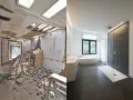 Avant/après d'une salle de bain : démolition complète et rénovation moderne. Le prix de cette transformation est impressionnant.