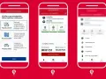 Aplikacja do obsługi viatoll. Wybór typu pojazdu, szczegóły przejazdu z czasem trwania i kosztami, oraz menu z pomocą i ustawieniami.