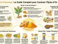 Guide complet pour cuisiner l'épice d'or : comment utiliser le curcuma en poudre pour colorer riz, pâtes, omelettes, et dans des recettes comme le poulet au lait de coco.