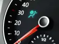 Dashboard light shows the side airbag off symbol, indicating a potential safety issue.