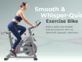 Woman cycling on a smooth, quiet exercise bike. Learn how magnetic resistance works for a durable workout.