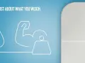 Garmin Index S3 våg visar 28.7 lb, med ikoner för muskler och vatten. Texten "IT'S NOT JUST ABOUT WHAT YOU WEIGH" antyder mer än bara viktmätning.