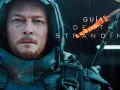 Primer plano de Sam Porter Bridges, protagonista de Death Stranding, con el título del juego y la guía en texto.