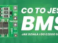 Zielona płytka drukowana z elementami elektronicznymi, obok napis "CO TO JEST BMS JAK DZIAŁA I DO CZEGO SŁUŻY?".