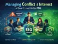 Board members discuss managing conflict of interest, considering personal gain and family ties, to ensure ESG integrity through independent oversight and strong governance.