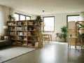 Libreria divisoria e paravento in rattan: idee per come dividere una stanza senza opere murarie, creando zone funzionali.