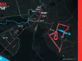 Mapa de la ruta de la media maratón Roma Ostia, mostrando el recorrido desde la salida hasta la meta en el km 21.