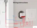 Schaltplan: So machen Sie Ihre Funkmarkise smart mit einem Sonoff-Schalter. Kabel für Auf, Ab und Strom sind zu sehen.
