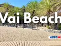 Plaża Vai z palmami i kawiarnią. Idealne miejsce na relaks.