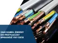 Przewody YKY 5x10, idealne jako kabel do przyłącza domu. Widać miedziane żyły i kolorowe izolacje.