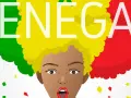 Wesoła twarz z afro w kolorach flagi Senegalu.