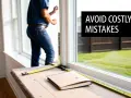 A person is shown learning how to measure a window, with a tape measure and notebook on the sill. "Avoid Costly Mistakes" is overlaid.