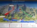 Map showing how to get to Mt. Pilatus from Lucerne. Routes include cogwheel train from Alpnachstad and cable car from Kriens.