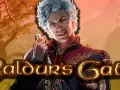 Un elfo de pelo plateado con una sonrisa maliciosa y una daga en mano, con el logo de Baldur's Gate 4.